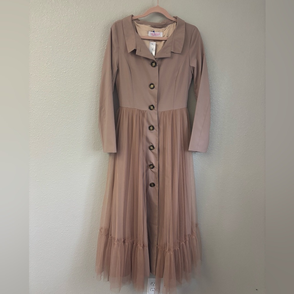 soft brown fairycore midi dress - Picture 3 of 4